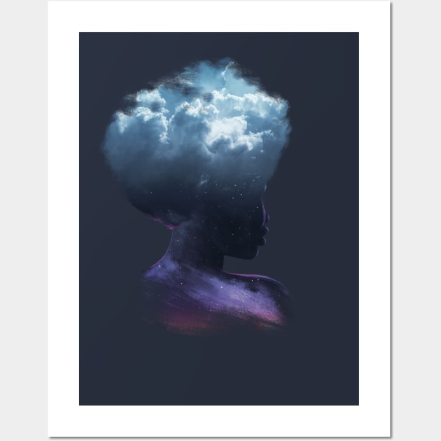 HEAD ON THE CLOUDS Wall Art by Ilustrata